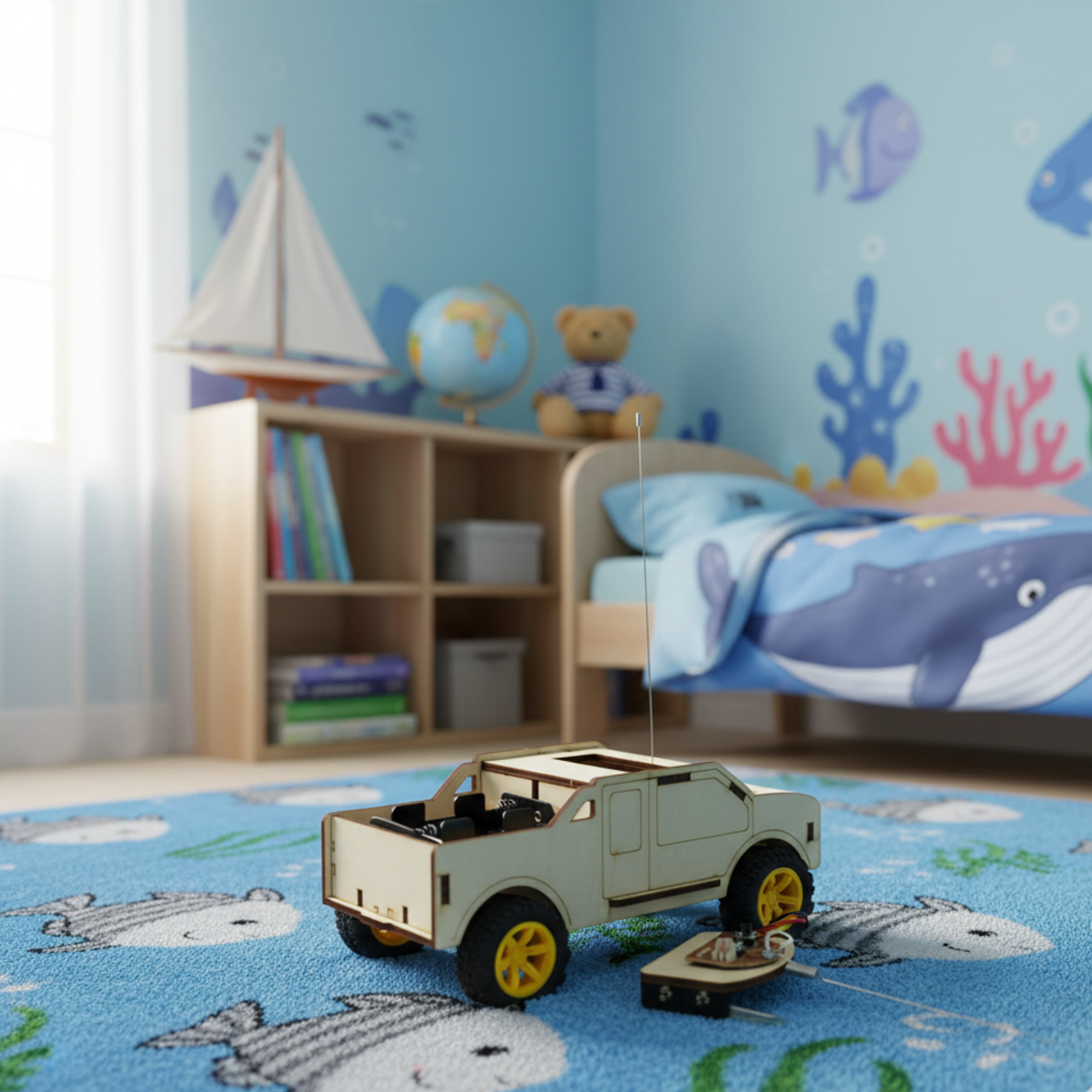 STEM Holz-Offroad-Truck mit Motor & Fernsteuerung