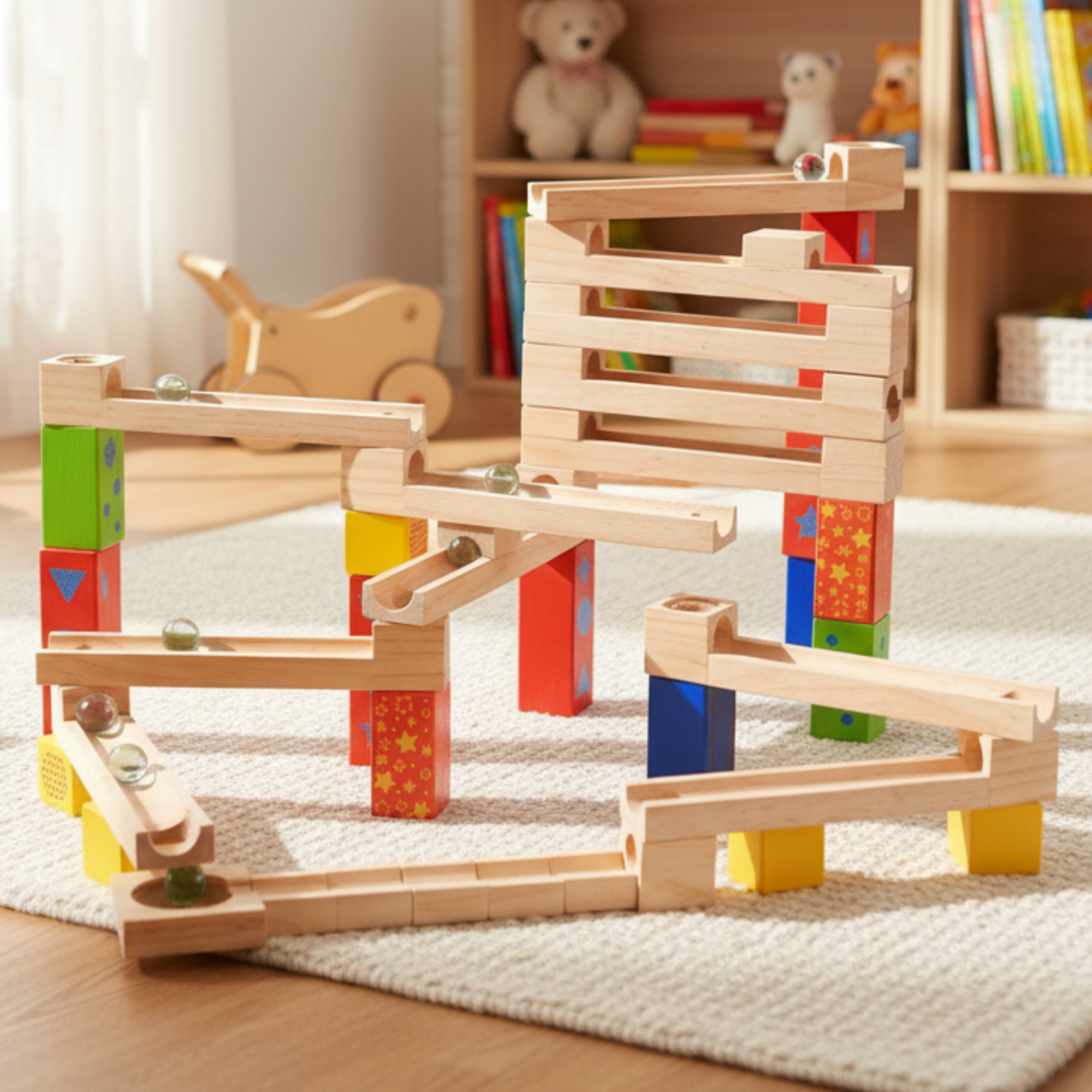 Murmelbahn Abenteuer – 52-teiliges Holzbau-Set