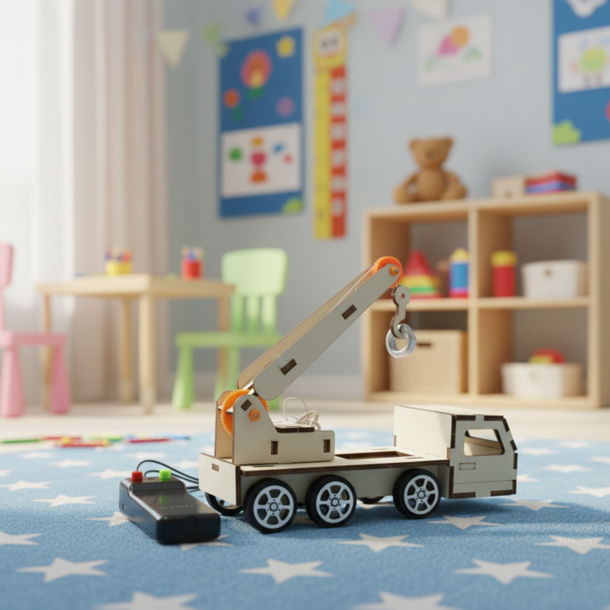 STEM Holzkran-LKW mit Motor & Fernsteuerung