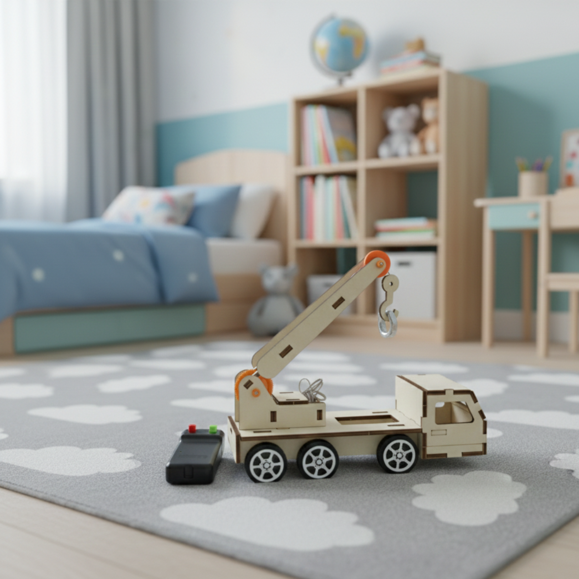 STEM Holzkran-LKW mit Motor & Fernsteuerung