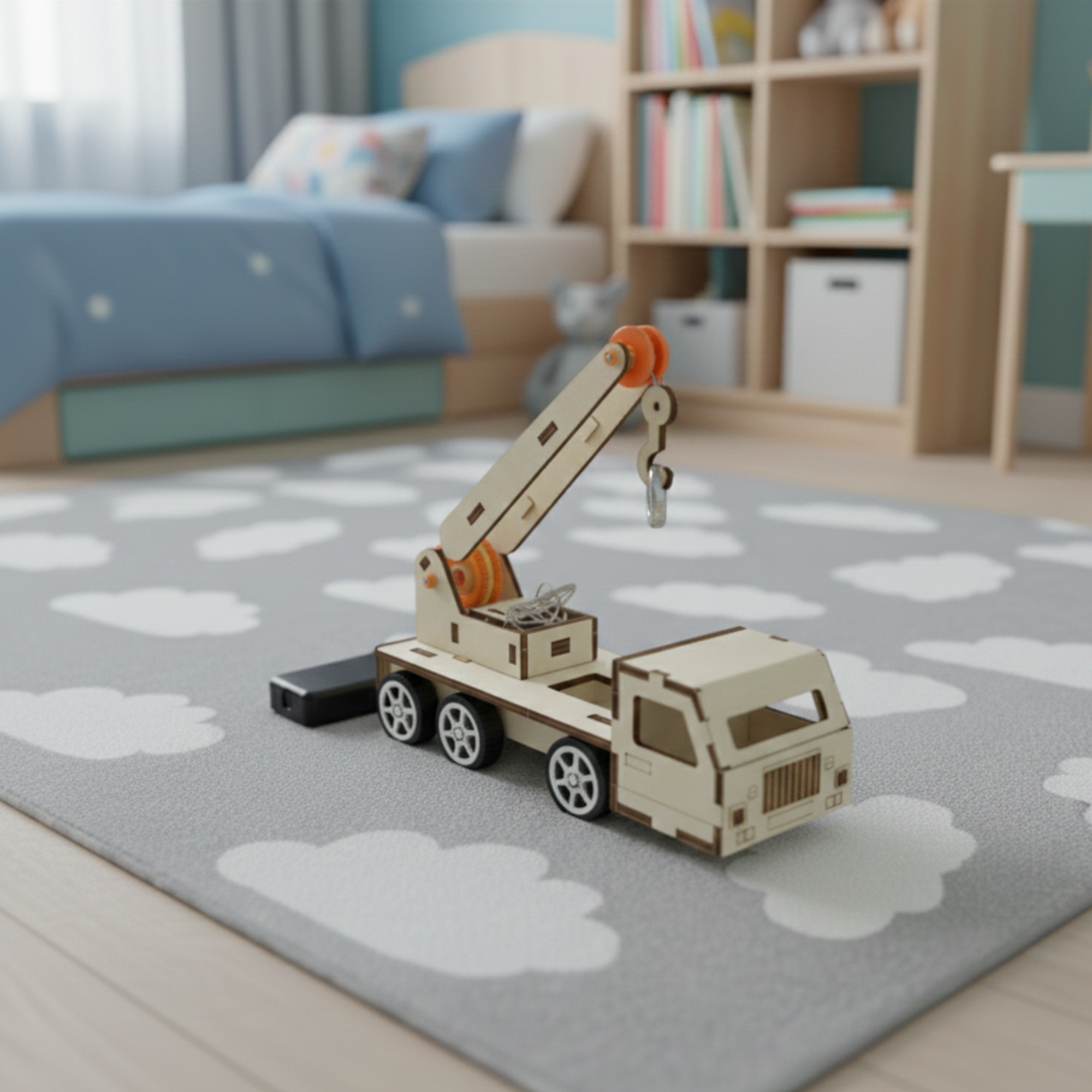 STEM Holzkran-LKW mit Motor & Fernsteuerung